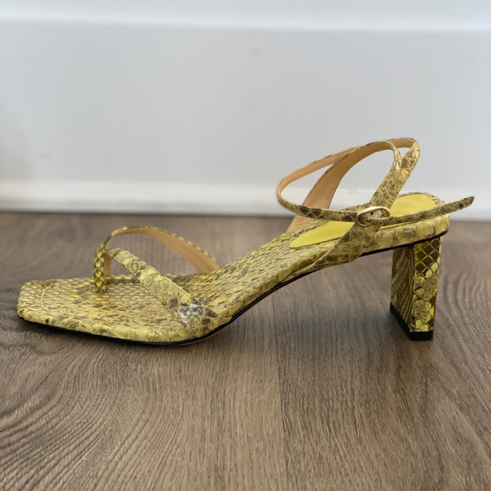 Alexandre Birman Yellow Python Sandals Size 38 - image 2